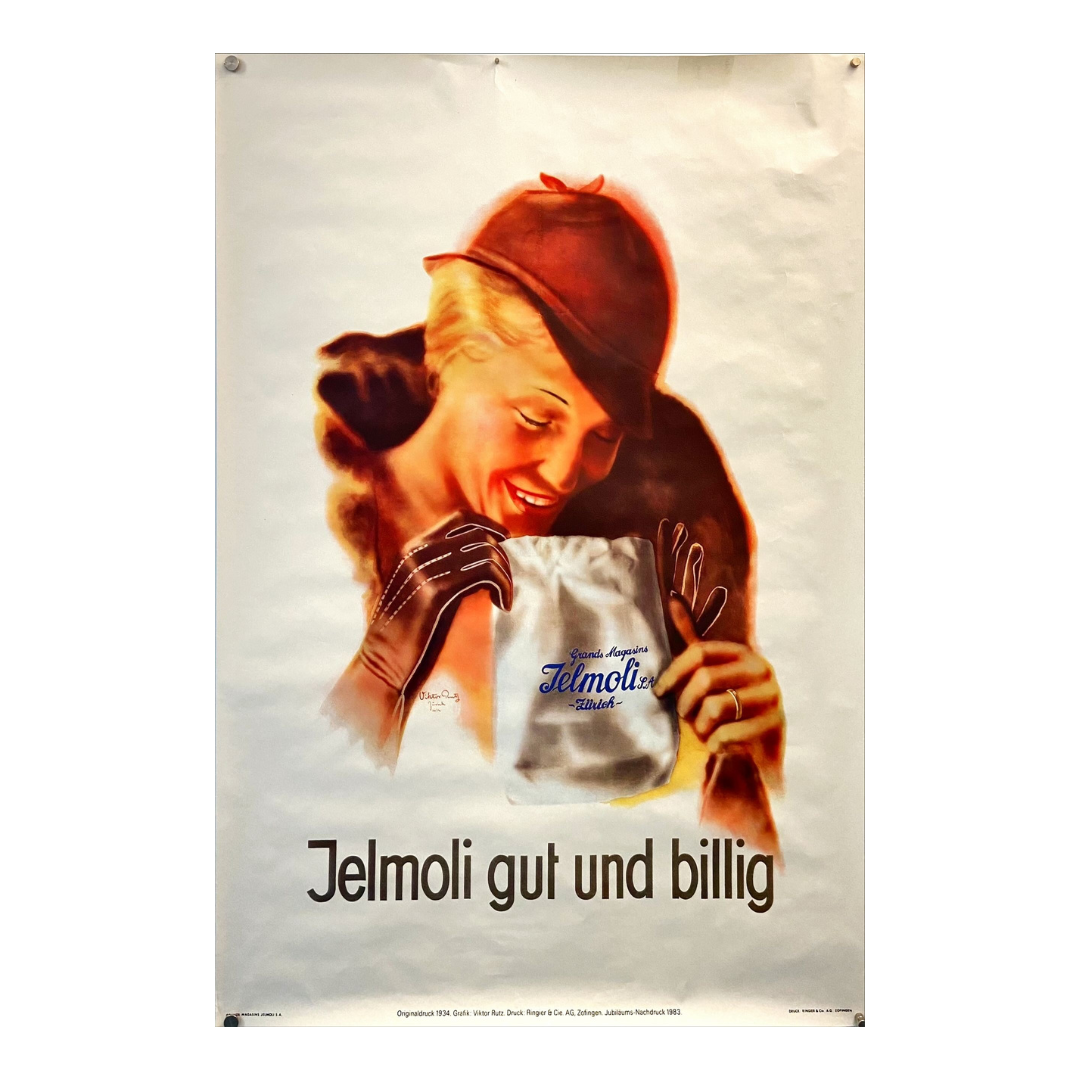 Jelmoli Plakat "gut und billig" gerollt