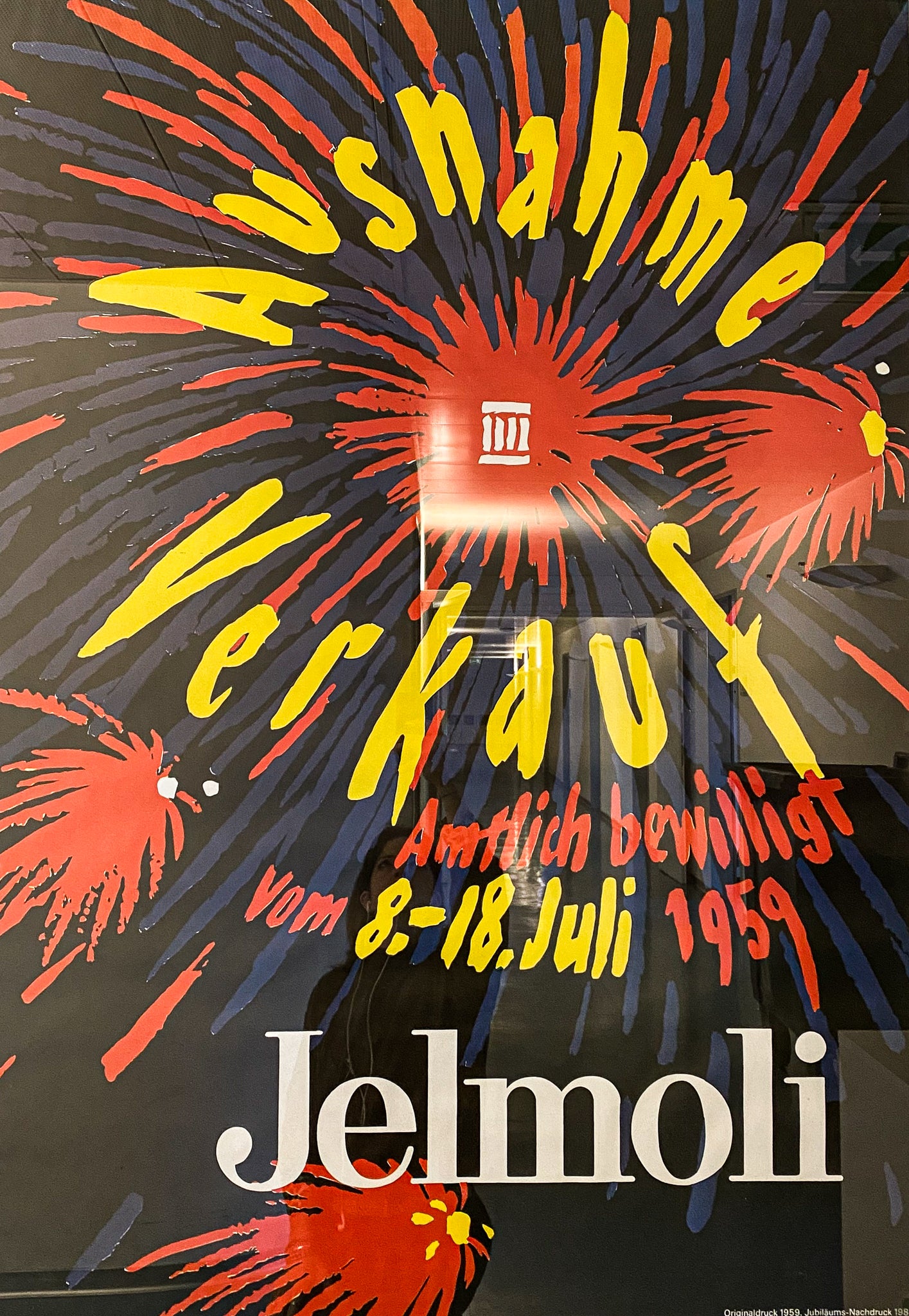 Jelmoli "Ausnahme Verkauf" Plakat mit Rahmen