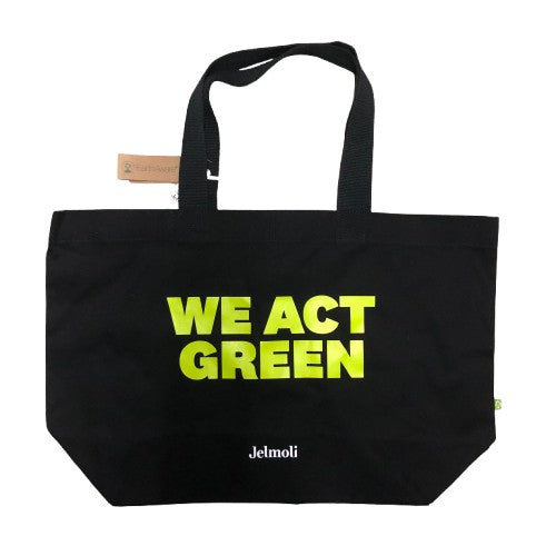 Jelmoli Stoff Tragetasche "WE ACT GREEN"